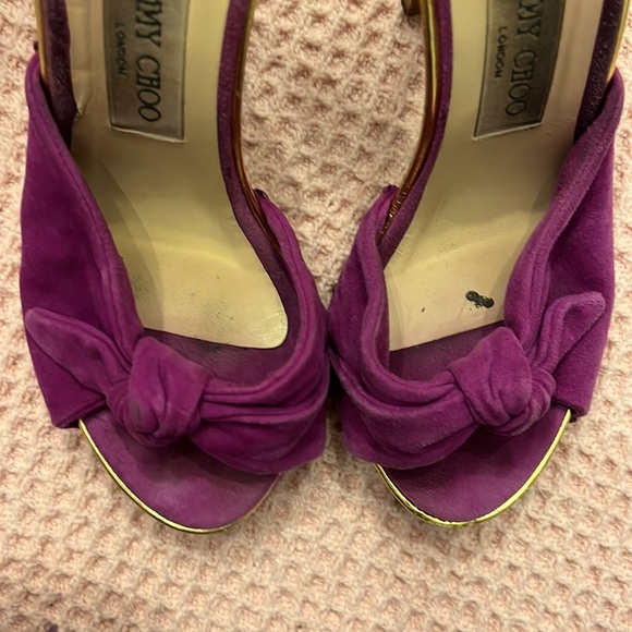 Jimmy Choo Purple and Wood Heels - Picture 8 of 10